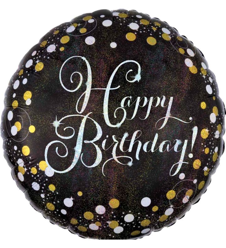 18" Gold Sparkling Celebration Happy Birthday Foil Balloon