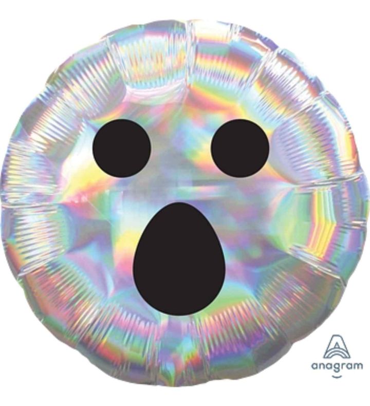 Iridescent Ghost Face Foil Balloon