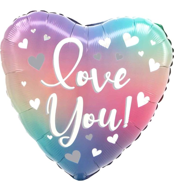 18" Love You Filtered Ombre Foil Balloon