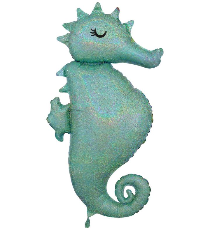 Mermaid Wishes Seahorse SuperShape Foil Balloon