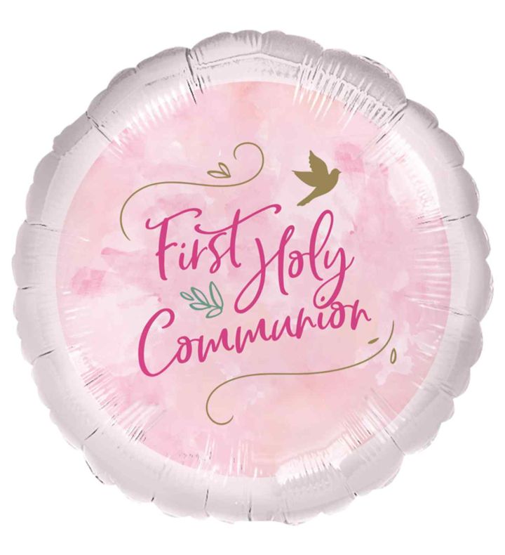 18" Pink First Holy Communion Foil Balloon