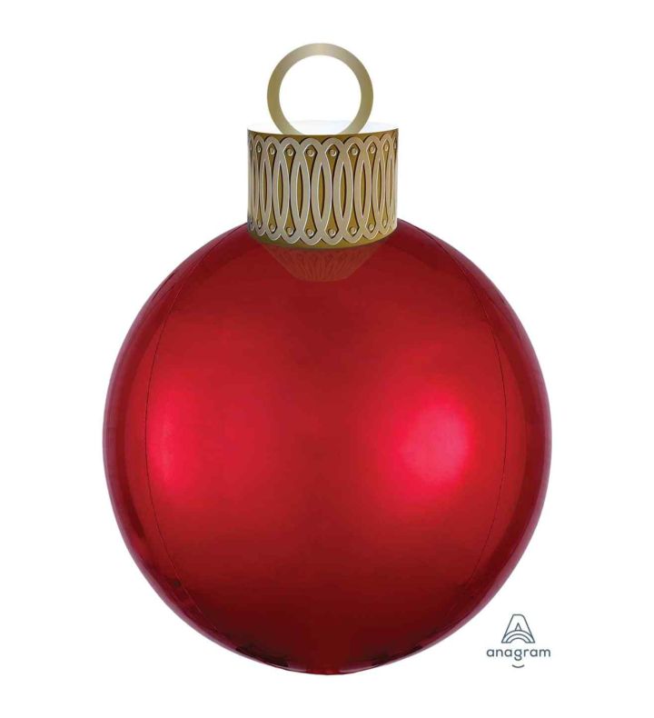 Red Bauble Orbz Foil Balloon Decoration