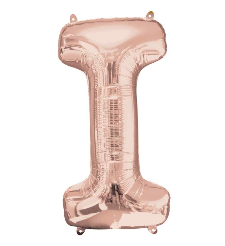 16" Anagram Letter I Rose Gold Foil Balloon