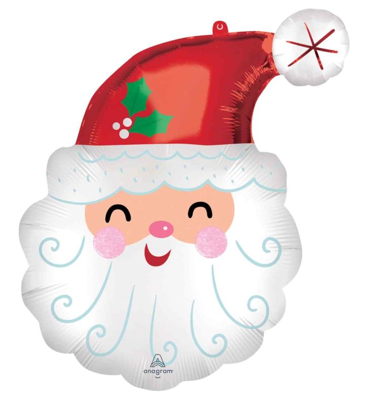 Smiley Santa SuperShape Foil Balloon