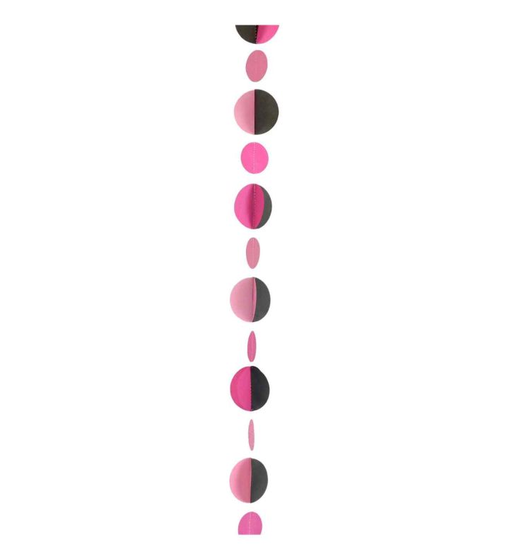 Balloon Tails 1.2m - Pink & Black Circles