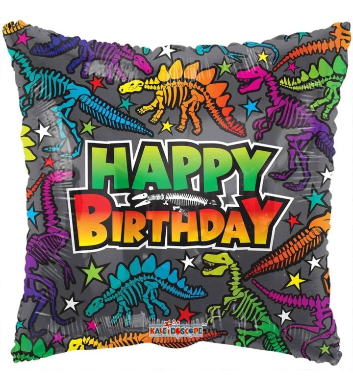18" Kaleidoscope Birthday Dino Fossils Foil Balloon