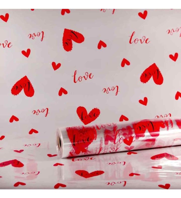 80cm x 100m Red/Black Love Film