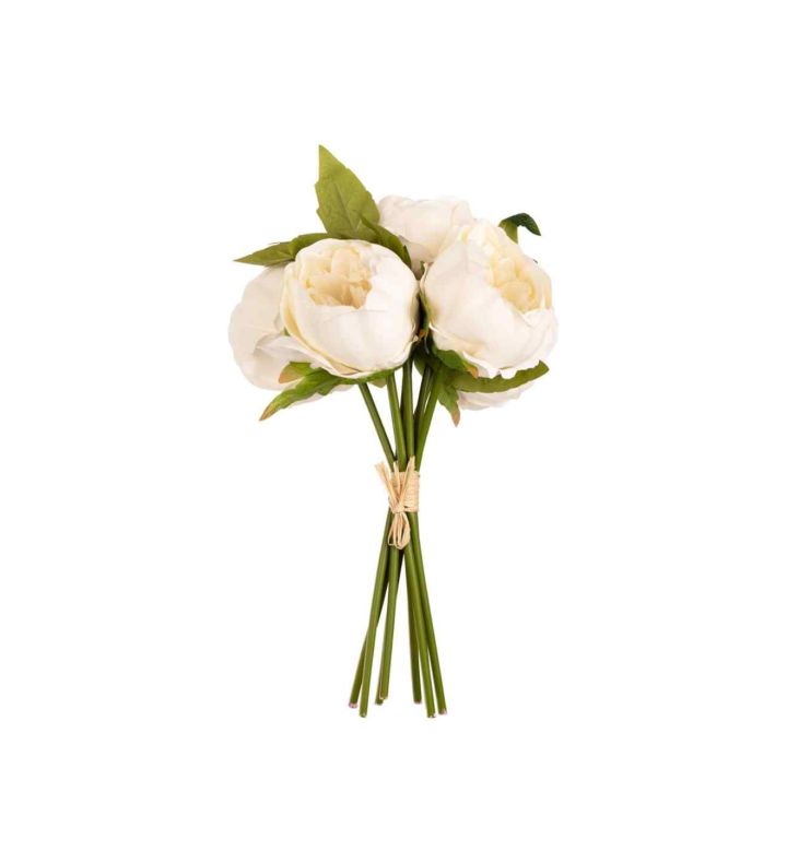 Aurora Peony Ivory Bunch x5 Heads