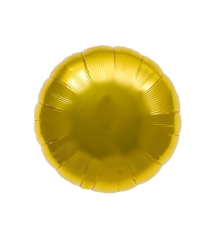18" North Star Round Gold Unpackaged Foil Balloon