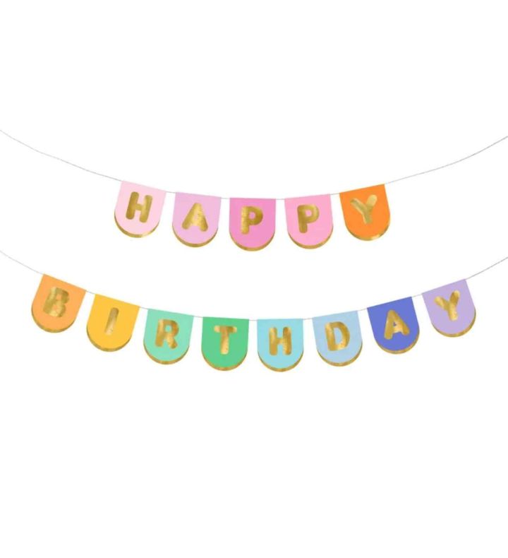 Banner Happy Birthday, mix, 163x12cm