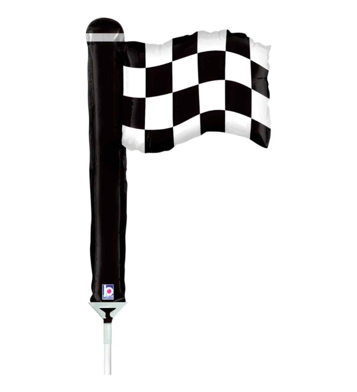 Mini  Checkered Flag Betallic Foil Balloon