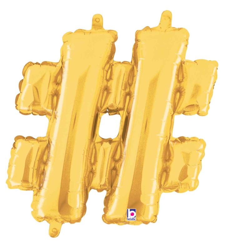14" Gold Symbol # Grabo Foil Balloon