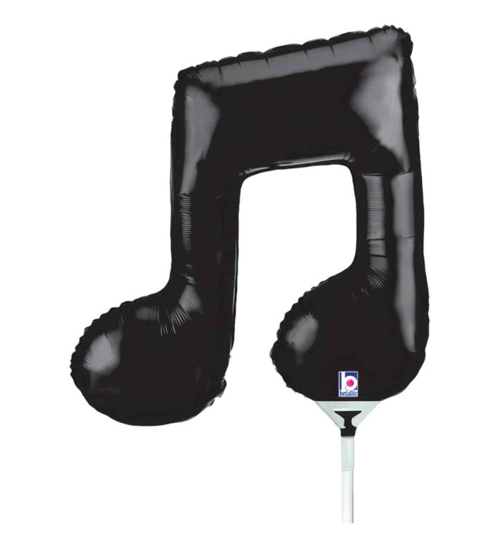 Mini Music Note Double Black Foil Balloon