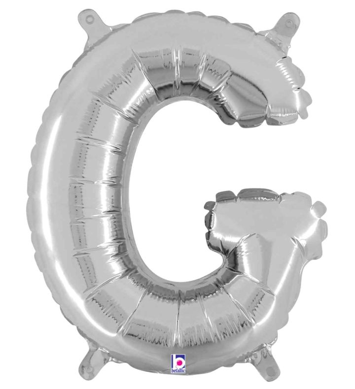 14" Silver Letter G Grabo Foil Balloon.