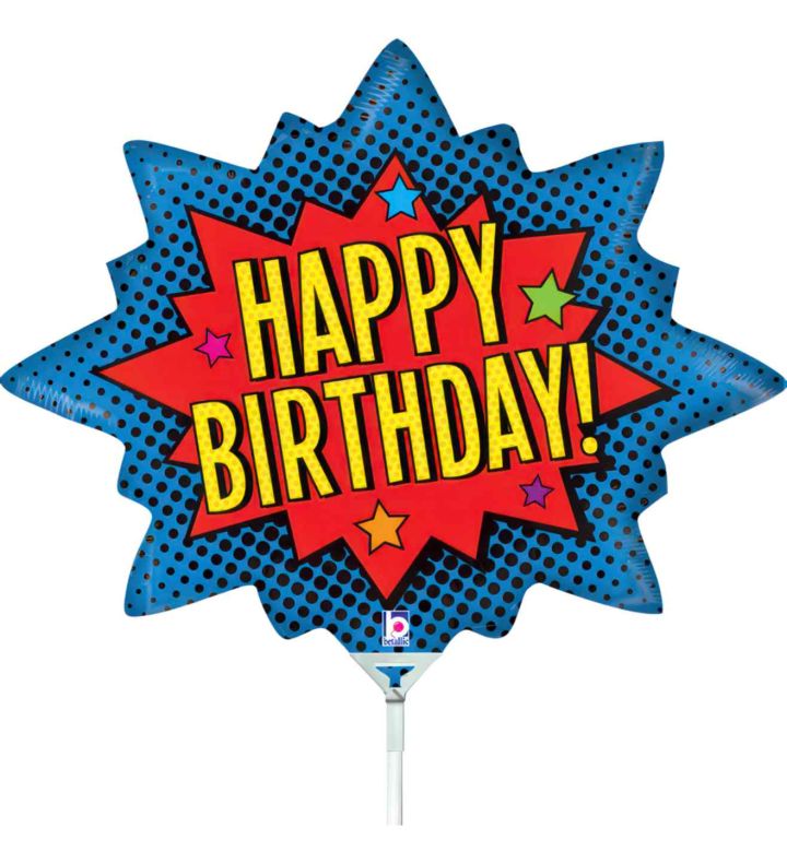 Mini Superhero Birthday Betallic Foil Balloon