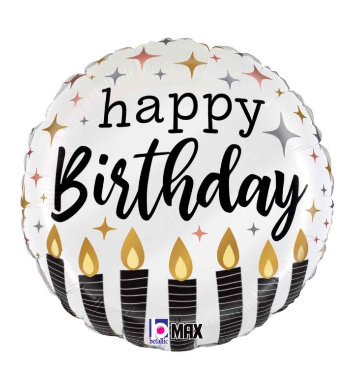 18" Betallic Satin Metallic BDay Candle Foil