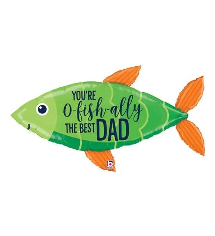 45" O'Fishally The Best Dad Fathers's Day Foil Balloon