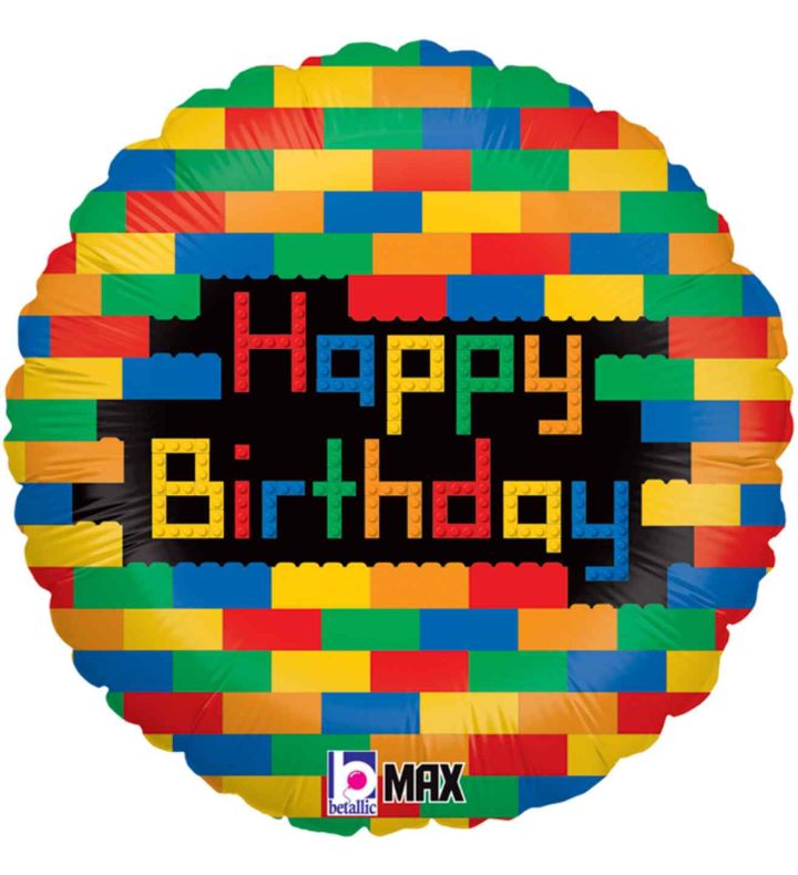 18" Birthday Blocks Foil Balloon
