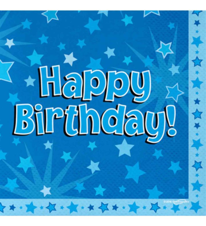 Oaktree Happy Birthday Blue 33cm x 33cm 3-ply Napkins 16pcs