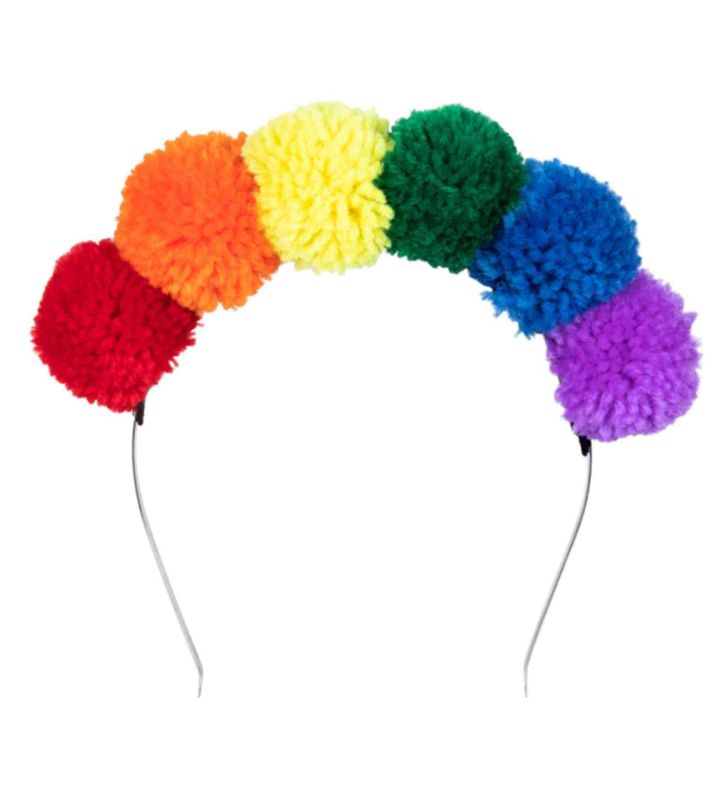 Tiara Pompom Rainbow