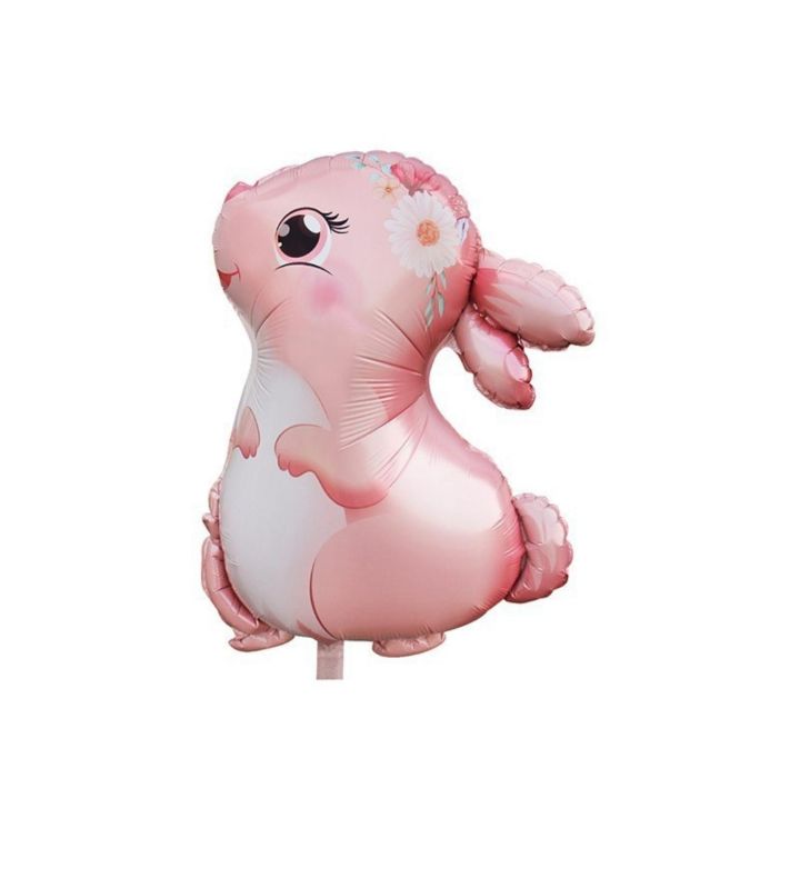 Bunny Pink/White Bamboo Party 53 x 69cm Foil Balloon
