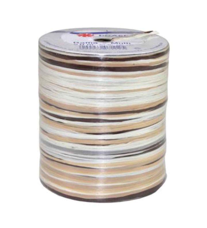 Raffia Ribbon Brown and Cream 50m Spool
