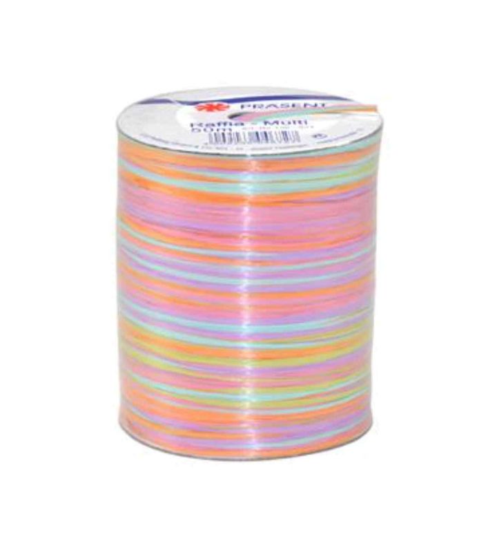 Raffia Ribbon Pastel Assortment 50m Spool