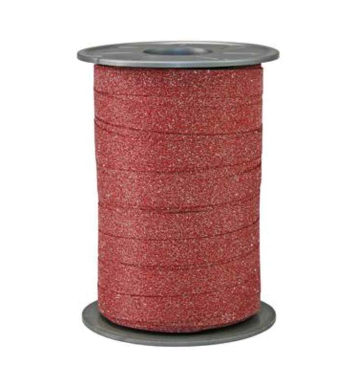 Poly Glitter Red Ribbon 10mm x 100m