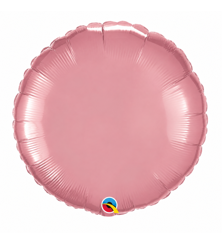 18" Qualatex Round Chrome Mauve Unpackaged Foil Balloon