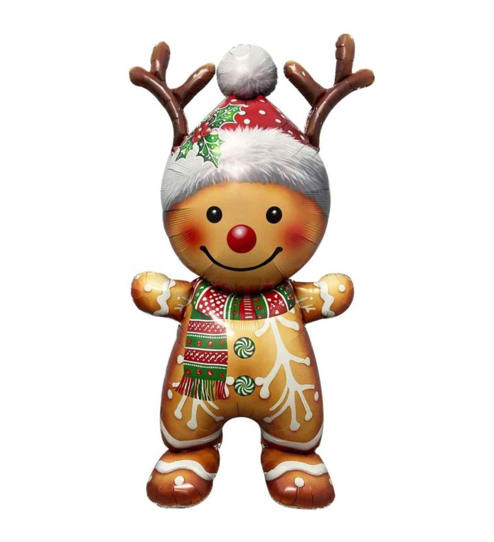 Christmas Gingerbread Man 47" x 23" Foil Balloon