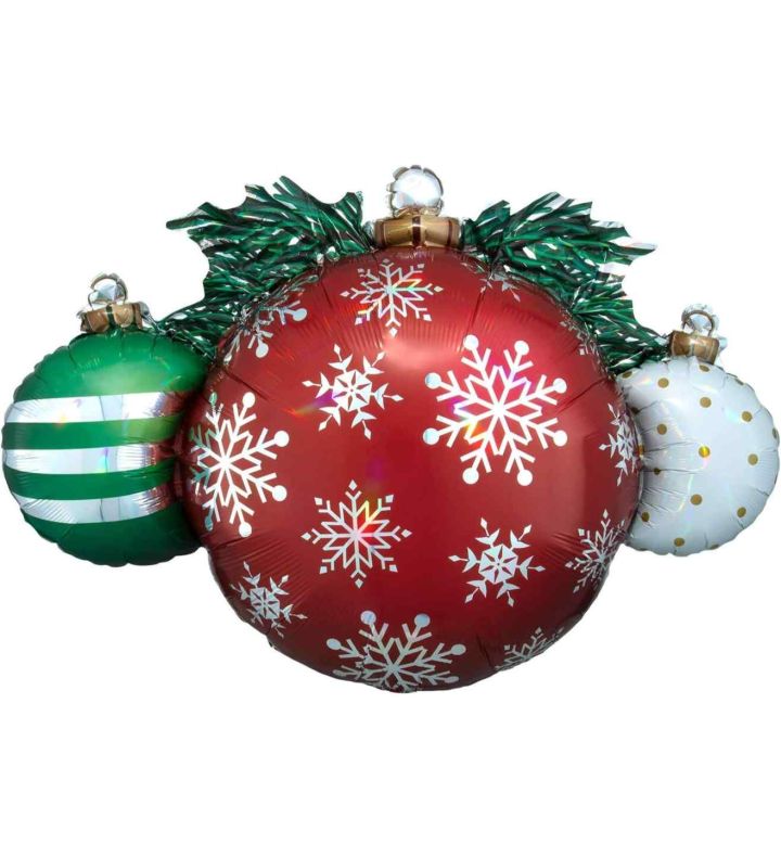 35" Anagram Christmas Ornaments SuperShape Foil Balloon