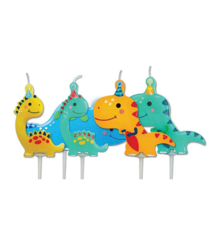 Dino Party Pick Candles