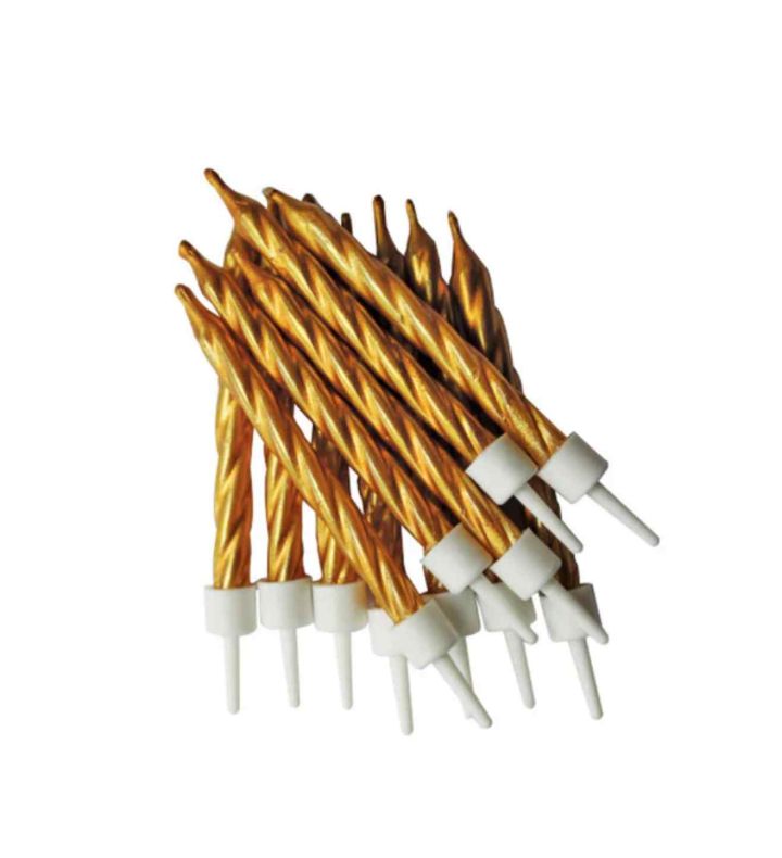 Metallic Candles Gold with Holders