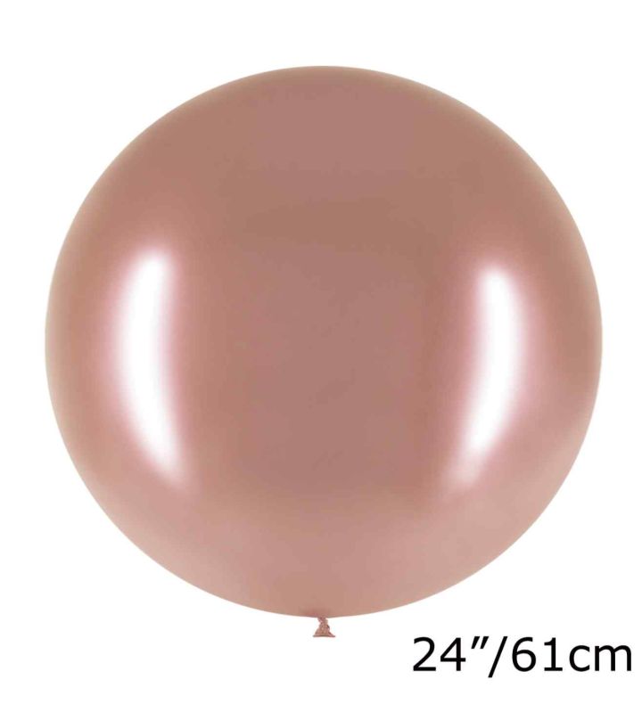 24" Decotex Chromium Rose Gold 87 Latex Balloons 3ct