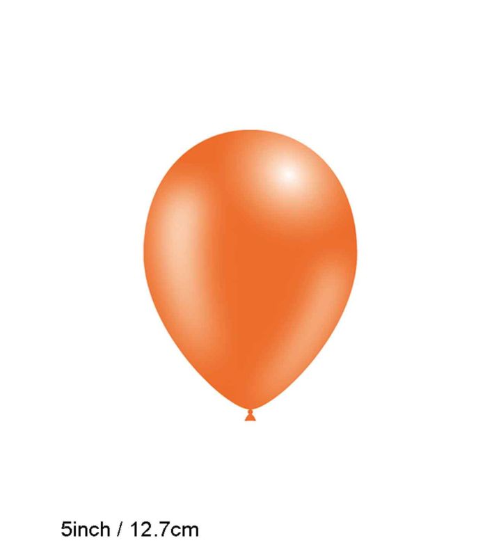 5" Decotex Fashion Solid Orange 04 Latex Balloons 100ct