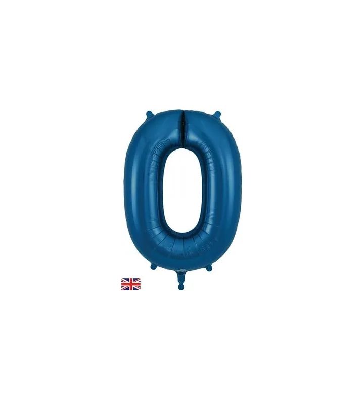 34" Navy Blue Metallic 0 Number Oaktree Foil Balloon