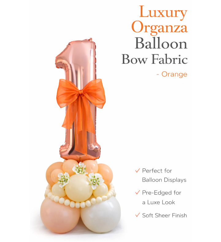 Organza Balloon Bow Fabric Orange