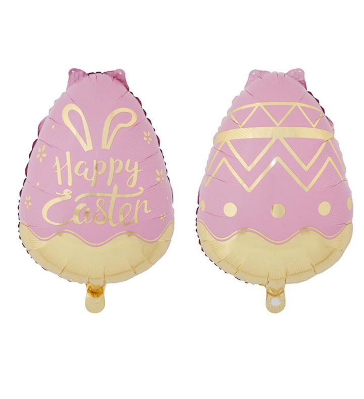 Easter Egg Pink/Gold Bamboo Party 39 x 54cm Foil Balloon