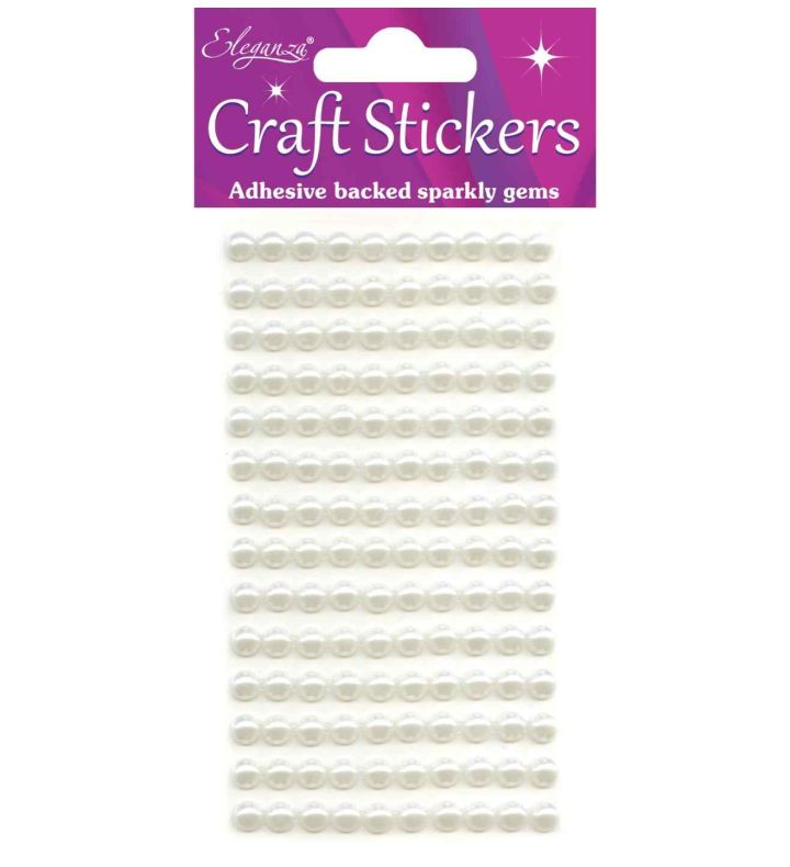 Eleganza Craft Stickers Pearls Ivory - 6mm x 140ct.