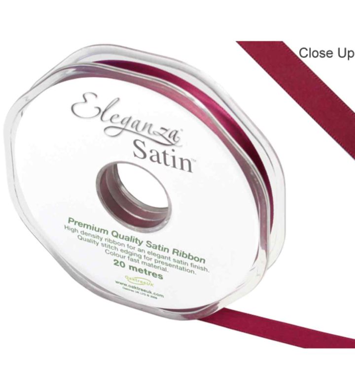Eleganza Satin Double Faced Burgundy 10mm x 20m