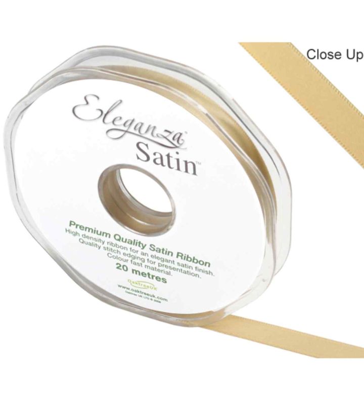 Eleganza Satin Double Faced Gold 10mm x 20m