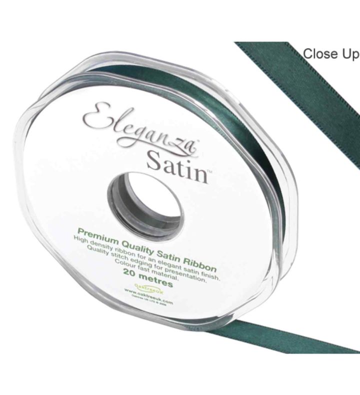 Eleganza Satin Double Faced Green 10mm x 20m