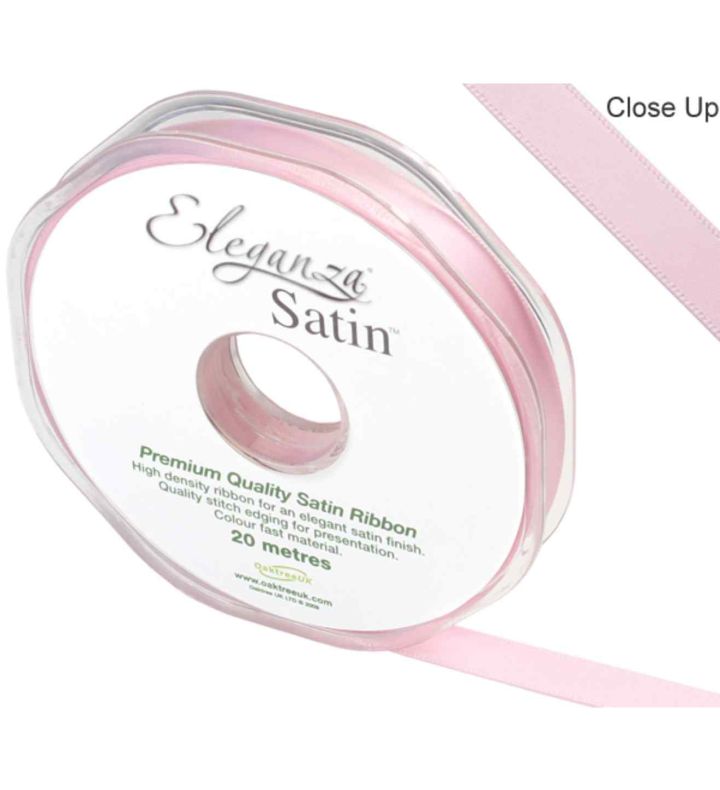 Eleganza Satin Double Faced Light Pink - 10mm x 20m
