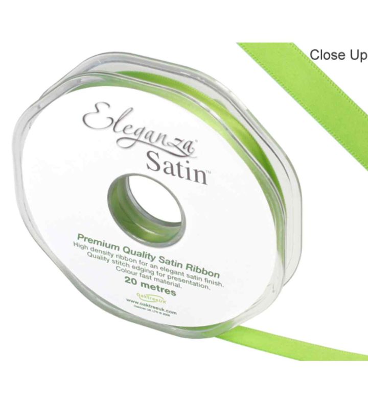 Eleganza Satin Double Faced Pistachio Green - 10mm x 20m