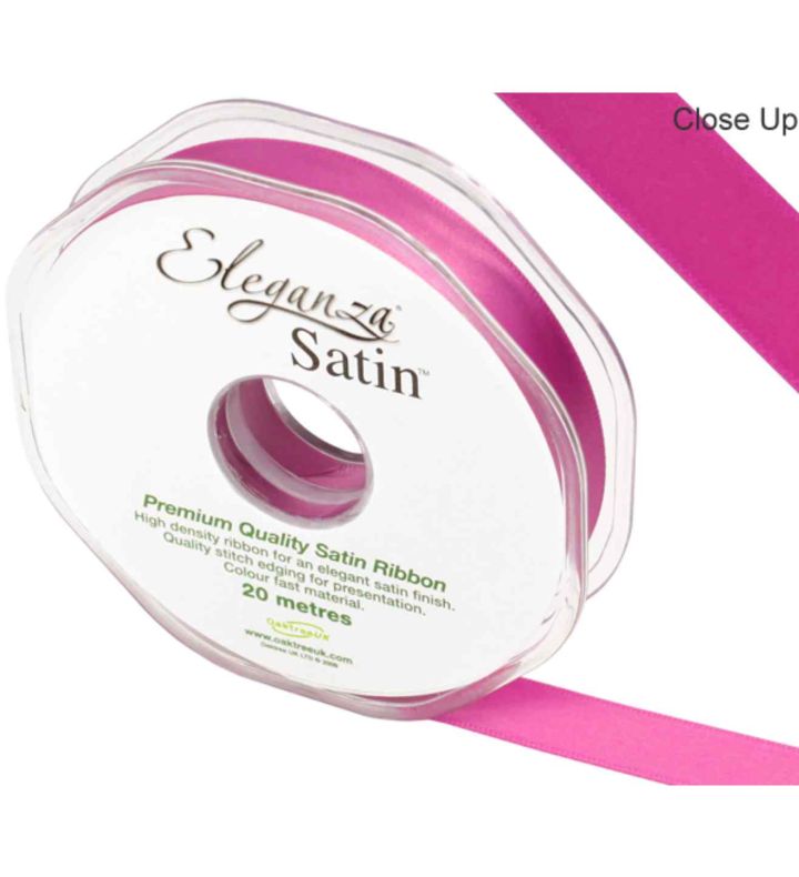 Eleganza Satin Double Faced Cerise - 15mm x 20m