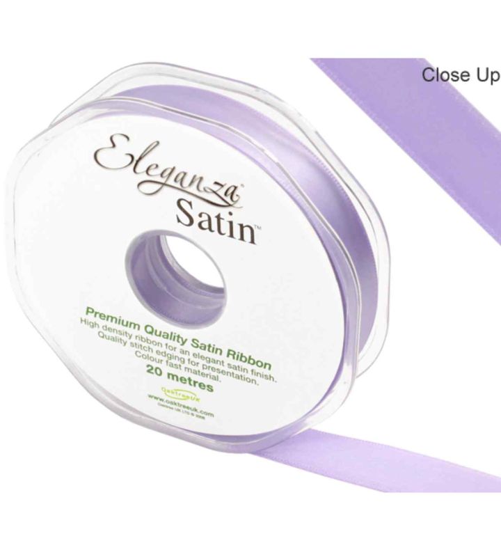 Eleganza Satin Double Faced Lavender - 15mm x 20m