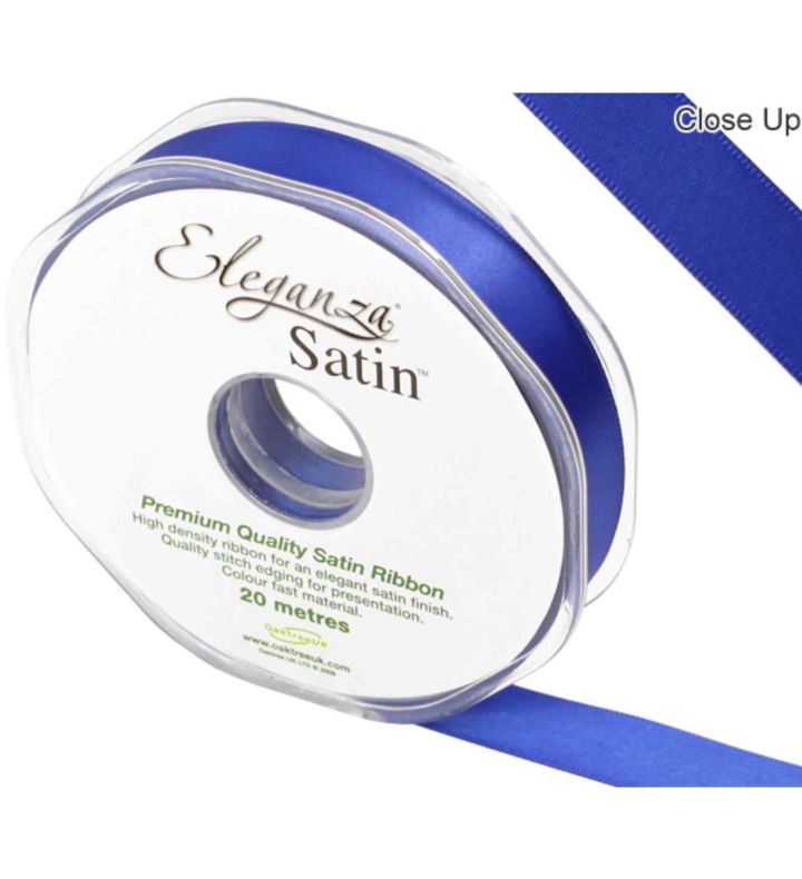 Eleganza Satin Double Faced Royal Blue - 15mm x 20m
