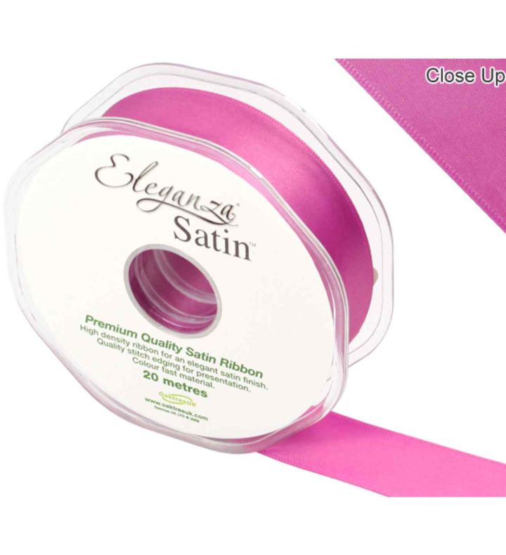Eleganza Satin Double Faced Cerise - 25mm x 20m