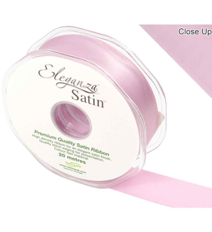 Eleganza Satin Double Faced Fashion Pink - 25mm x 20m