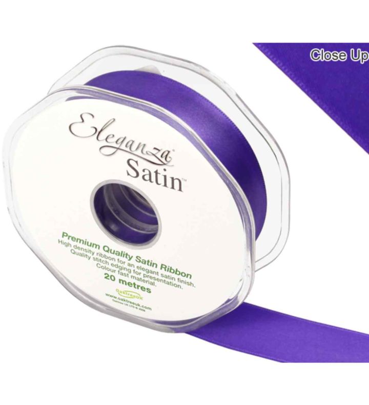 Eleganza Satin Double Faced Purple - 25mm x 20m